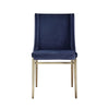 Cid Kinn 22 Inch Dining Chair Set of 2 Gold Base Blue Velvet Upholstery By Casagear Home BM311138