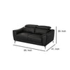 Reno Mave 65 Inch Loveseat Metal Legs Black Leather Upholstery Chrome By Casagear Home BM311141