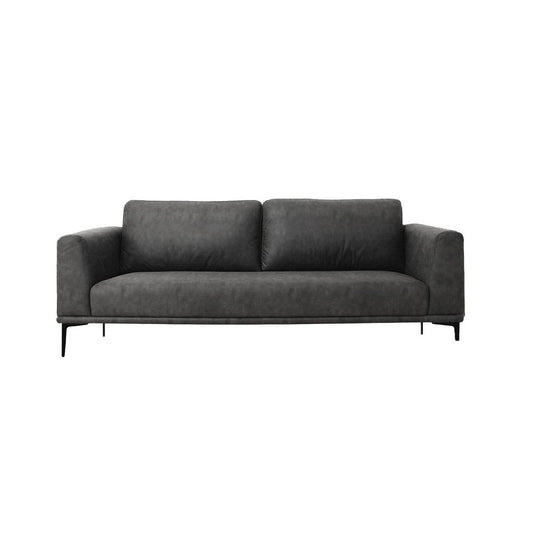 Reno Jey 78 Inch Loveseat, Soft Pop Stitch, Dark Gray Fabric Upholstery By Casagear Home