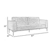 Reno Jey 89 Inch Sofa Soft Pop Stitching Light Gray Fabric Upholstery By Casagear Home BM311150