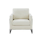 Cid Kaly 34 Inch Accent Chair Cantilever Frame Cream Fabric Upholstery By Casagear Home BM311155