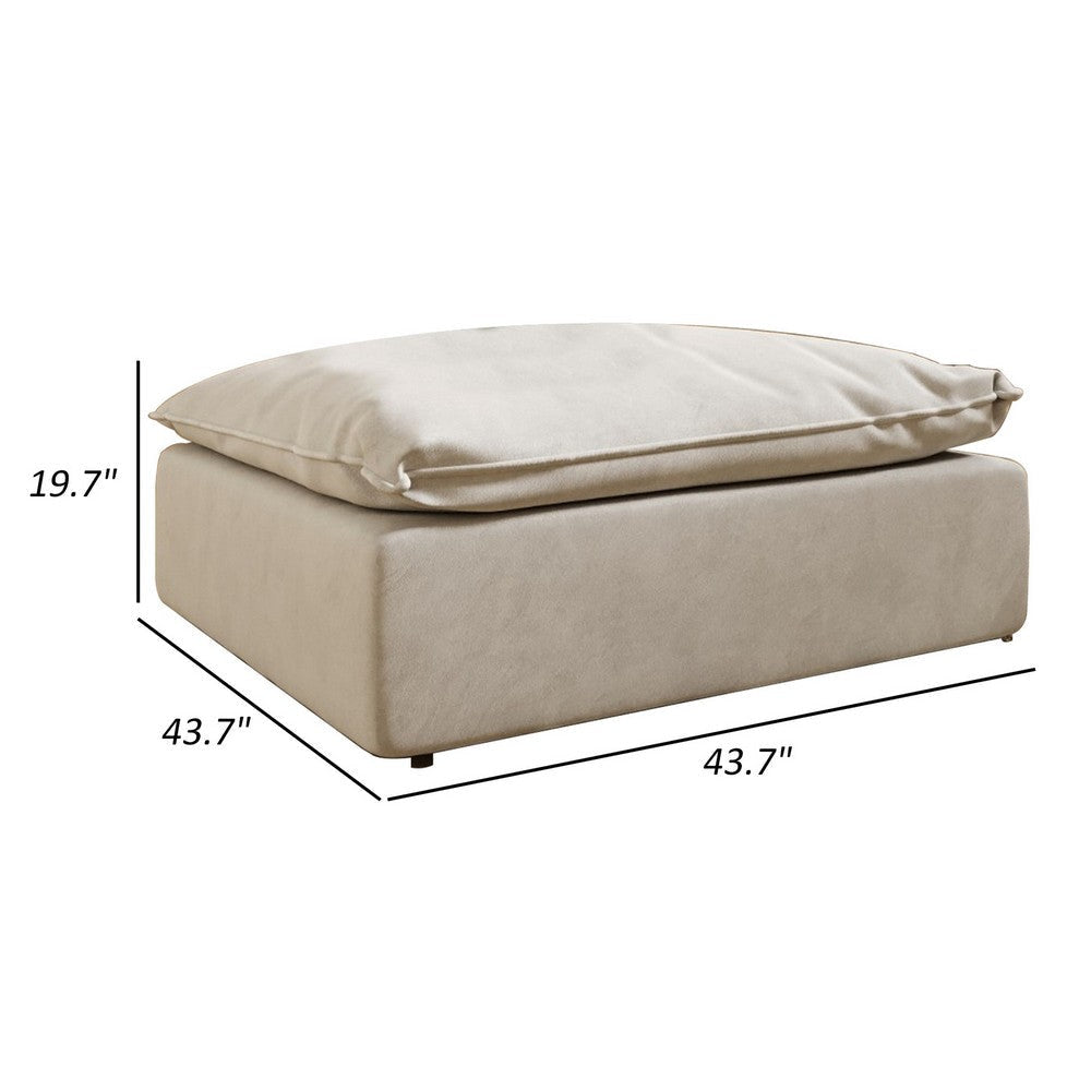 Reno Bill 44 Inch Ottoman Boxy Frame Duck Feather Pillow Light Gray By Casagear Home BM311156