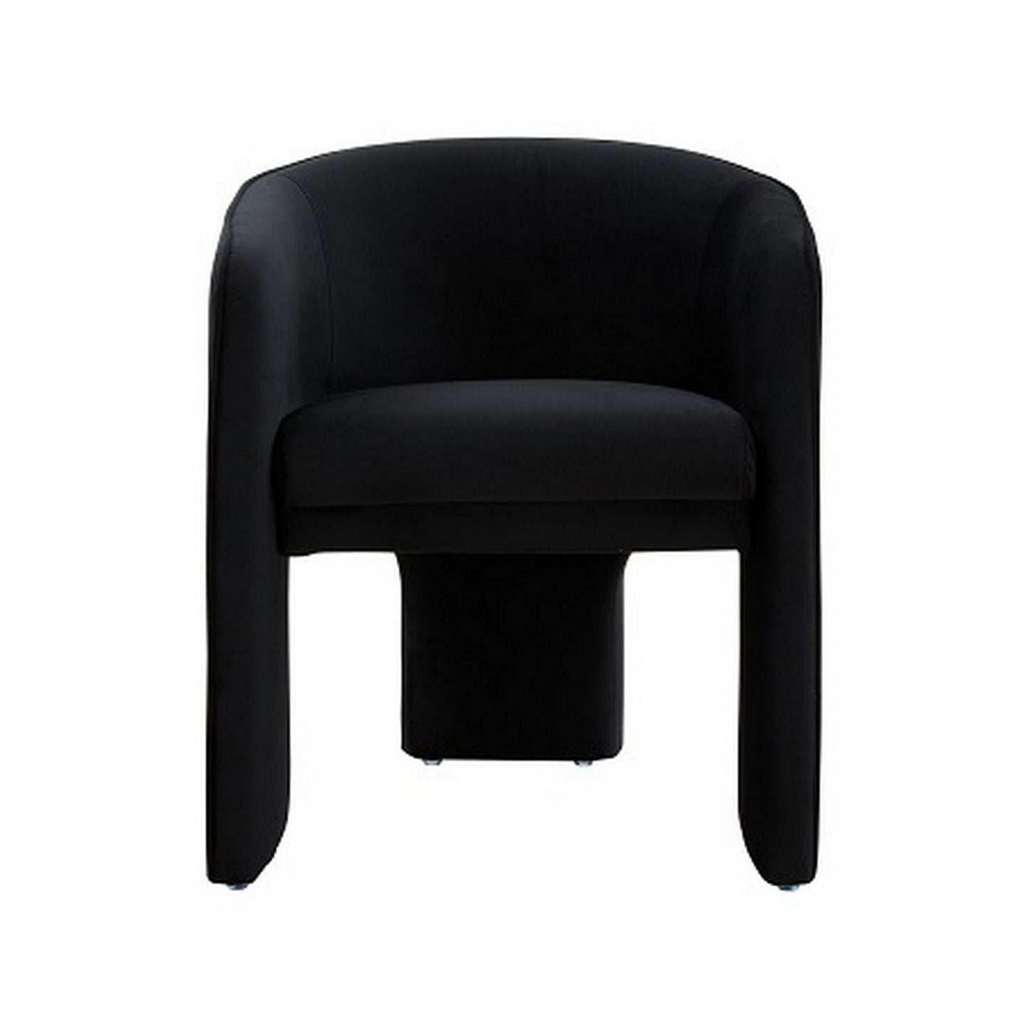 24 Inch Accent Chair Modern Style 3 Legs Black Velvet Upholstery By Casagear Home BM311161