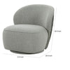 32 Inch Swivel Accent Chair Smooth Curved Shape Gray Fabric Upholstery By Casagear Home BM311164