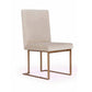 24 Inch Dining Chair Set of 2 Brass Steel Frame Beige Velvet Upholstery By Casagear Home BM311166