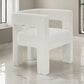 26 Inch Dining Chair, Cushioned Seat, Square Open Back, White Upholstery By Casagear Home