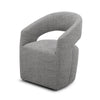 26 Inch Accent Chair Cushioned Curved Open Back Gray Fabric Upholstery By Casagear Home BM311177