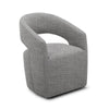 26 Inch Accent Chair, Cushioned, Curved Open Back, Gray Fabric Upholstery By Casagear Home