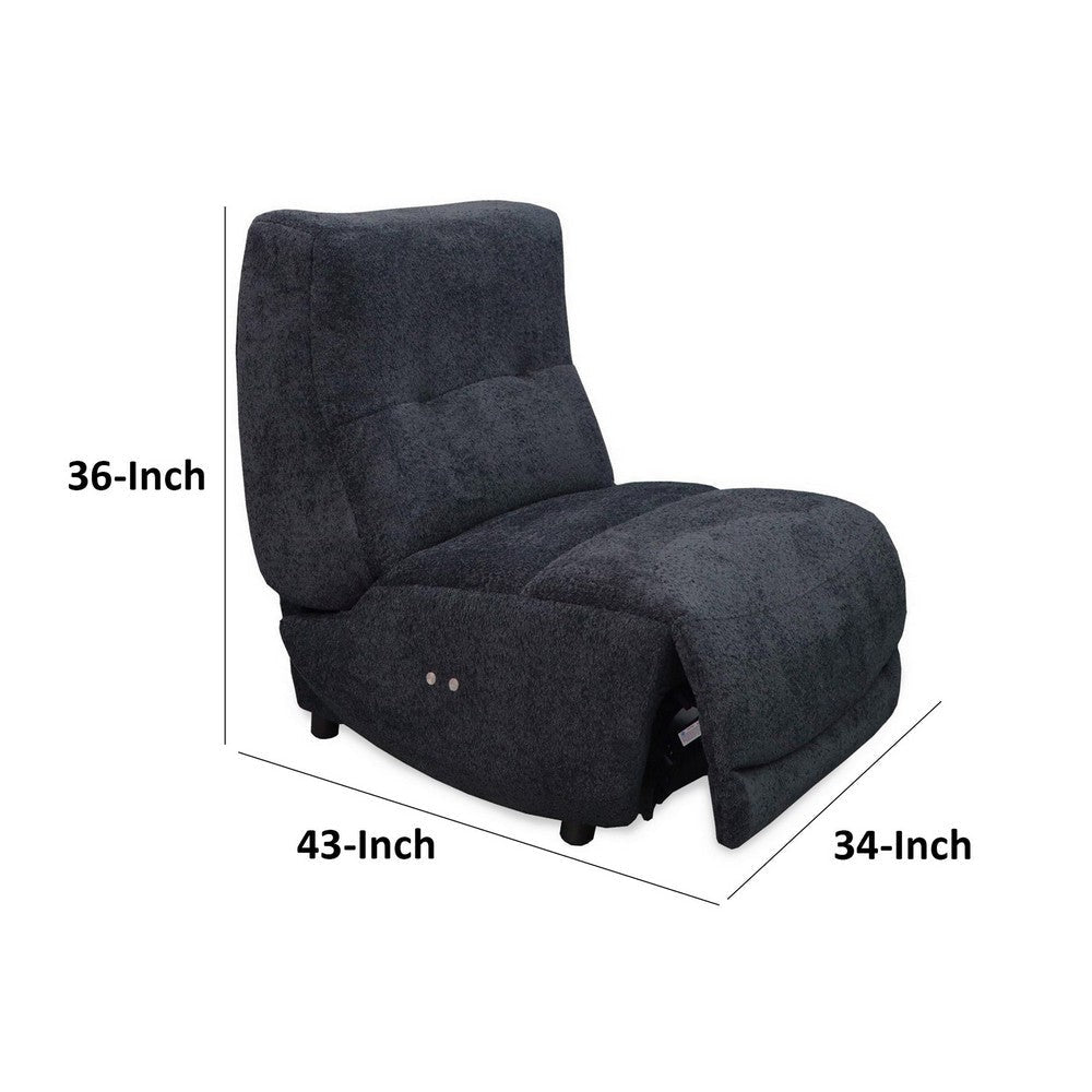 Ani 43 Inch Small Power Electric Recliner Chair Modern Dark Gray Black By Casagear Home BM311188