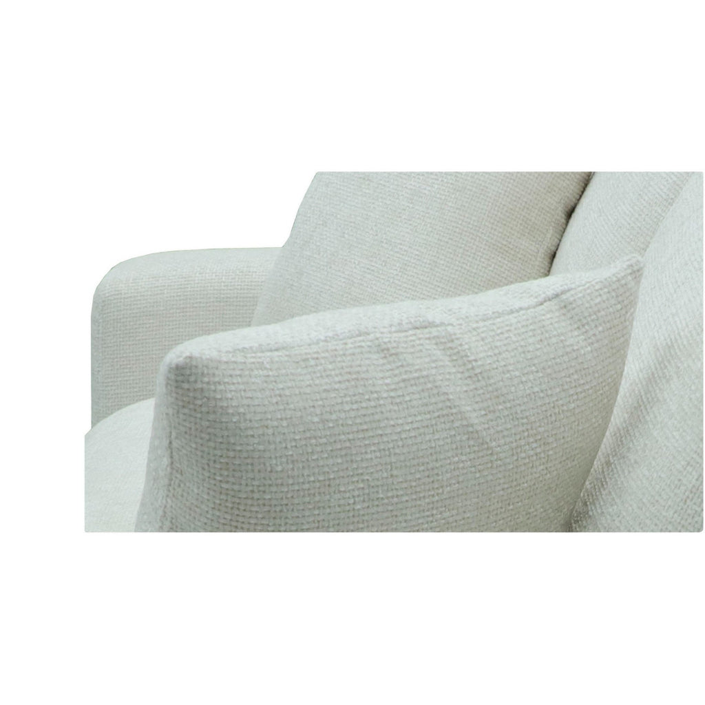 69 Inch Loveseat 2 Throw Pillows Cushioned Seats with White Polyester By Casagear Home BM311189