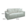 69 Inch Loveseat 2 Throw Pillows Cushioned Seats with White Polyester By Casagear Home BM311189