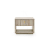 Fly 32 Inch Nightstand 1 Drawer 1 Sleek Gold Handle Travertine Gray By Casagear Home BM311190