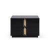 28 Inch Nightstand Modern Vertical Gold Handles 2 Drawers Black Finish By Casagear Home BM311195