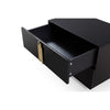 28 Inch Nightstand Modern Vertical Gold Handles 2 Drawers Black Finish By Casagear Home BM311195