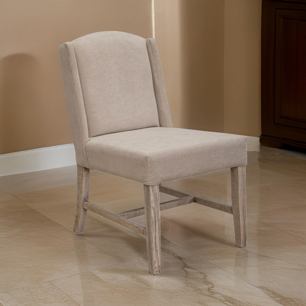 Rien 23 Inch Dining Chair Set of 2, Pine Wood, Fabric, Grain Details, Gray By Casagear Home