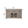 Rien 68 Inch Sideboard Console Pine Wood 4 Doors 3 Drawers Rustic Gray By Casagear Home BM311205