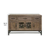 Piel 60 Inch Sideboard Console Pine Mango Wood 3 Drawers 4 Doors Brown By Casagear Home BM311216