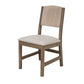 Aose 22 Inch Dining Chair Set of 2 Pine Wood Rustic Brown Gray Fabric By Casagear Home BM311217