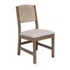 Aose 22 Inch Dining Chair Set of 2 Pine Wood Rustic Brown Gray Fabric By Casagear Home BM311217