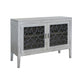 Medo 54 Inch Sideboard Console Gray Pine Wood 2 Doors Metal Handles By Casagear Home BM311219