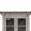 Miln 87 Inch Cabinet Pine Wood Weathered Gray 4 Doors Metal Handles By Casagear Home BM311222