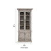 Miln 87 Inch Cabinet Pine Wood Weathered Gray 4 Doors Metal Handles By Casagear Home BM311222