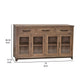 Umey 70 Inch Sideboard Console Mango Wood 3 Drawers 4 Glass Doors Brown By Casagear Home BM311224