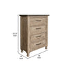 Nite 53 Inch Tall Dresser Chest Pine Wood 4 Drawers Turned Legs Brown By Casagear Home BM311225