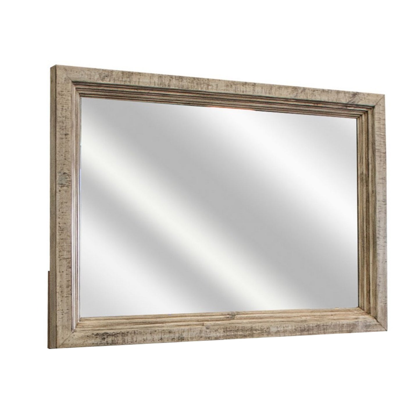 Nite 33 x 45 Inch Dresser Mirror Pine Wood Rectangular Taupe Brown By Casagear Home BM311227