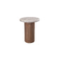 Kohl 26 Inch Side End Table Brown Mango Wood Drum Base Cream Floated Top By Casagear Home BM311232