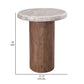 Kohl 26 Inch Side End Table Brown Mango Wood Drum Base Cream Floated Top By Casagear Home BM311232