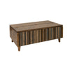 Texu 50 Inch Cocktail Table Brown Blue Pine Wood Hinged Top Tapered Legs By Casagear Home BM311237