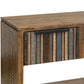 Texu 55 Inch Sofa Console Table Pine Wood 3 Drawers 1 Shelf Brown Blue By Casagear Home BM311240