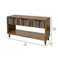 Texu 55 Inch Sofa Console Table Pine Wood 3 Drawers 1 Shelf Brown Blue By Casagear Home BM311240