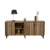 Texu 69 Inch Sideboard Console Brown Blue Pine 4 Doors Pendant Handles By Casagear Home BM311245