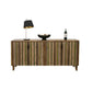 Texu 69 Inch Sideboard Console Pine 4 Doors Pedant Handles Brown Green By Casagear Home BM311246