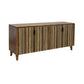 Texu 69 Inch Sideboard Console Pine 4 Doors Pedant Handles Brown Green By Casagear Home BM311246