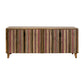 Texu 69 Inch Sideboard Console Pine 4 Doors Pedant Handles Brown Pink By Casagear Home BM311247