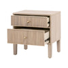 23 Inch Nightstand 2 Drawers with Knobs Fluted Front Details Oak Brown By Casagear Home BM311361