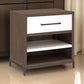 29 Inch Nightstand 1 Drawer with Handle 2 Open Spaces White and Brown By Casagear Home BM311362