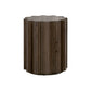 Nyl 21 Inch Accent Table Round Shape Fluted Details Plinth Base Brown By Casagear Home BM311369