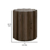 Nyl 21 Inch Accent Table Round Shape Fluted Details Plinth Base Brown By Casagear Home BM311369