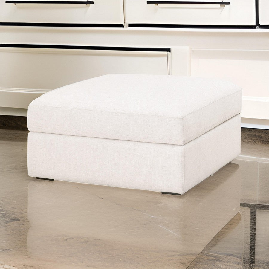 Tom 38 Inch Ottoman Modular Storage Cushioned White Espresso Brown By Casagear Home BM311375