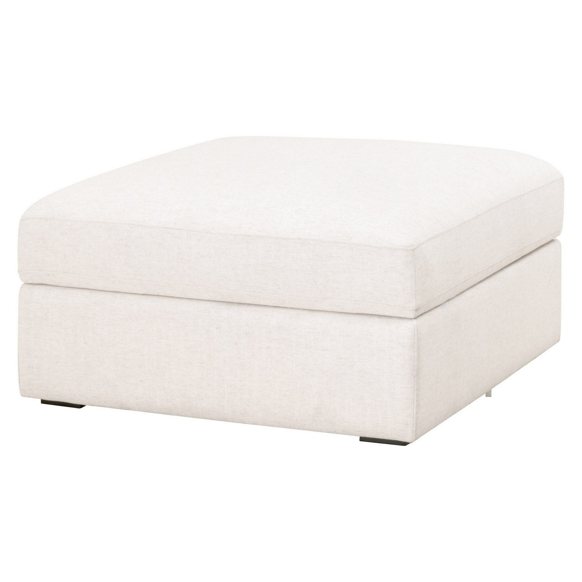 Tom 38 Inch Ottoman Modular Storage Cushioned White Espresso Brown By Casagear Home BM311375