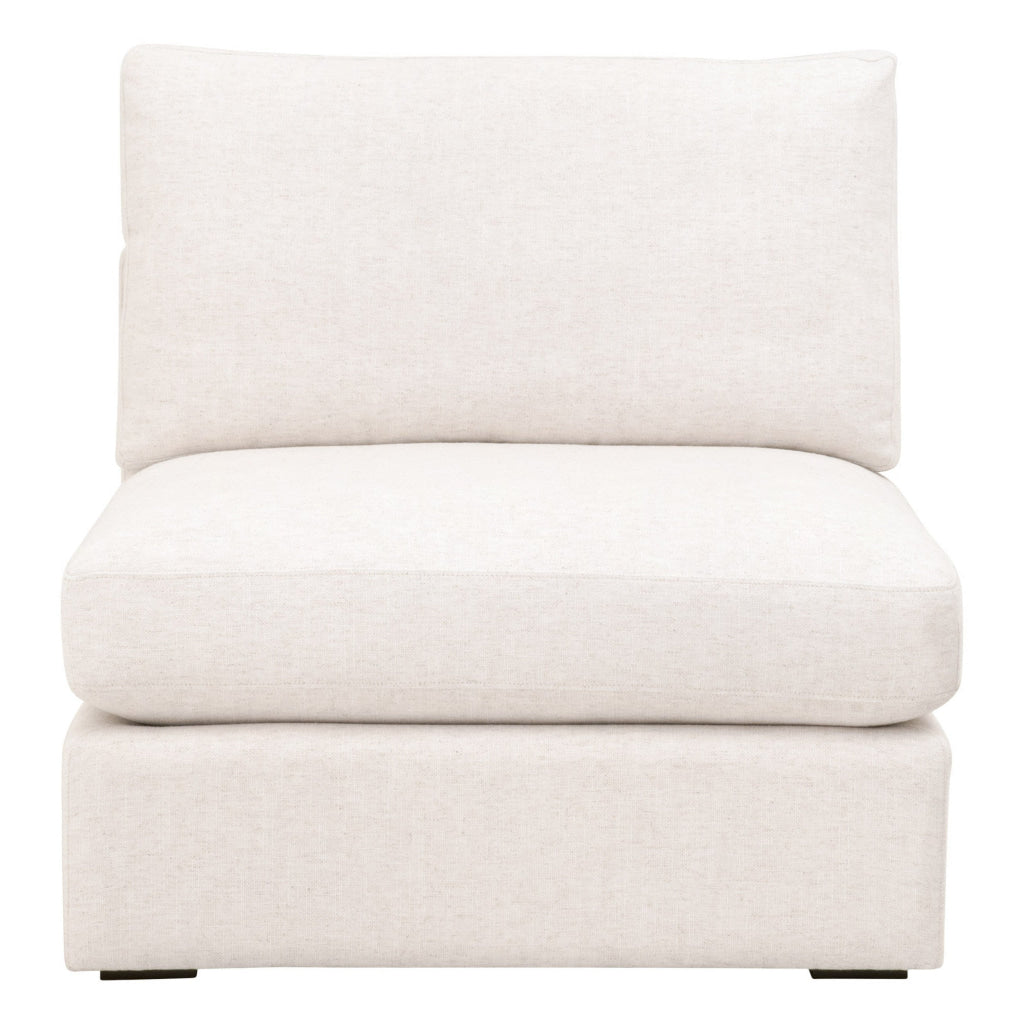 Tom 38 Inch Modular Armless Chair Stain Resistant White Upholstery By Casagear Home BM311376