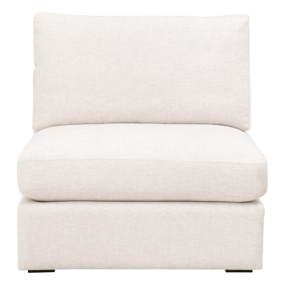 Tom 38 Inch Modular Armless Chair Stain Resistant White Upholstery By Casagear Home BM311376