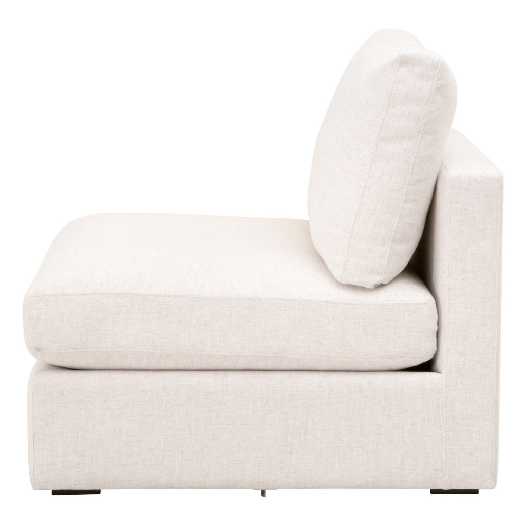 Tom 38 Inch Modular Armless Chair Stain Resistant White Upholstery By Casagear Home BM311376