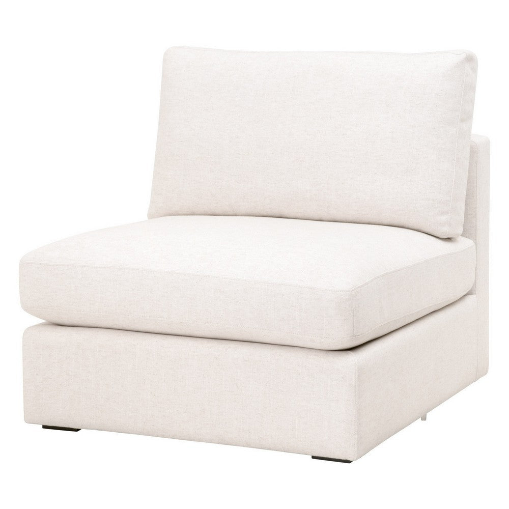 Tom 38 Inch Modular Armless Chair Stain Resistant White Upholstery By Casagear Home BM311376