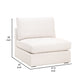 Tom 38 Inch Modular Armless Chair Stain Resistant White Upholstery By Casagear Home BM311376