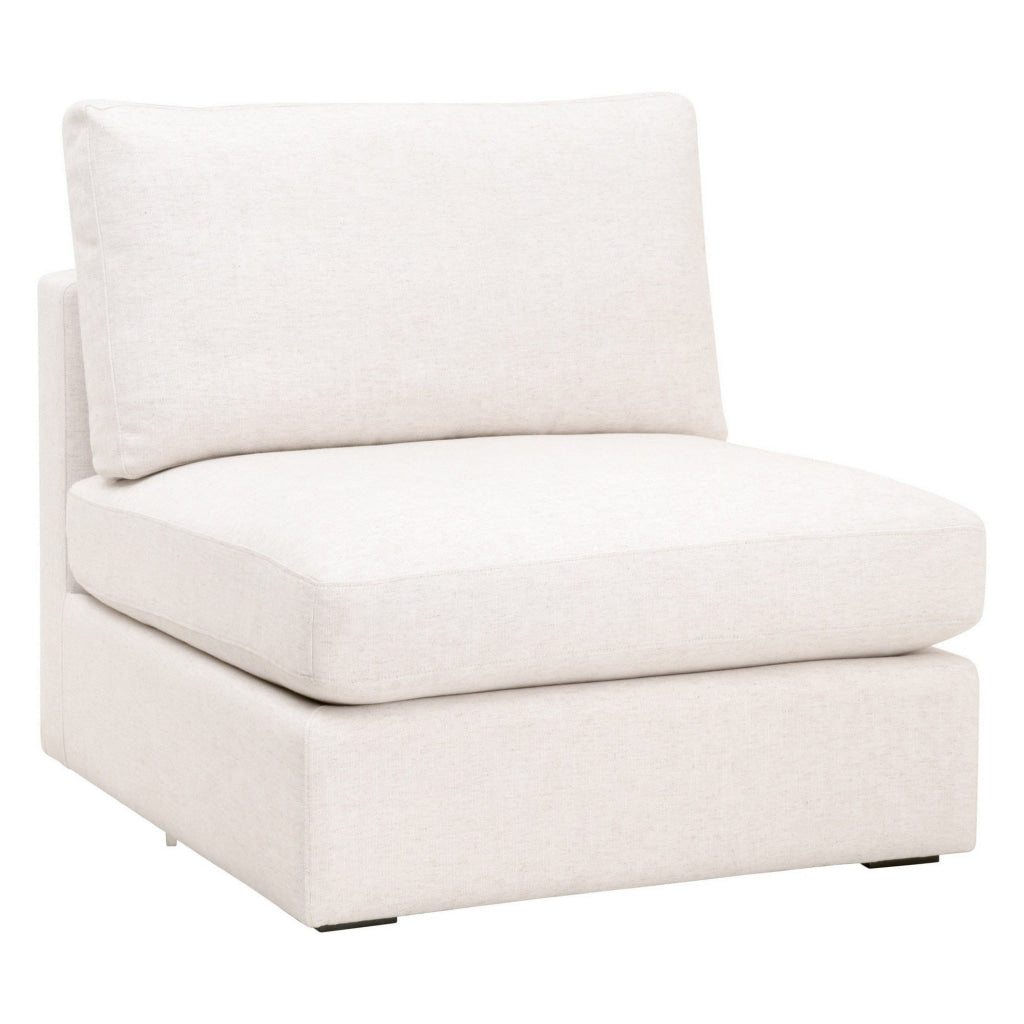 Tom 38 Inch Modular Armless Chair Stain Resistant White Upholstery By Casagear Home BM311376